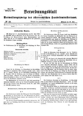 Verordnungsblatt für die Verwaltungszweige des österreichischen Handelsministeriums 18530720 Seite: 1