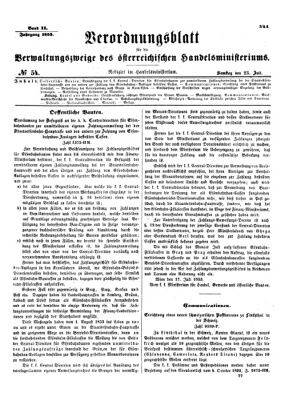 Verordnungsblatt für die Verwaltungszweige des österreichischen Handelsministeriums 18530723 Seite: 1