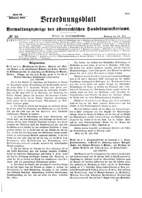 Verordnungsblatt für die Verwaltungszweige des österreichischen Handelsministeriums 18530730 Seite: 1