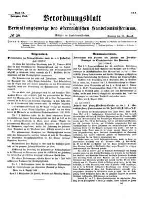 Verordnungsblatt für die Verwaltungszweige des österreichischen Handelsministeriums 18530813 Seite: 1