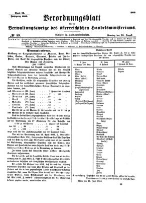 Verordnungsblatt für die Verwaltungszweige des österreichischen Handelsministeriums 18530820 Seite: 1