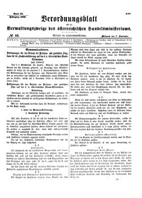 Verordnungsblatt für die Verwaltungszweige des österreichischen Handelsministeriums 18530907 Seite: 1