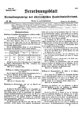 Verordnungsblatt für die Verwaltungszweige des österreichischen Handelsministeriums 18530930 Seite: 1