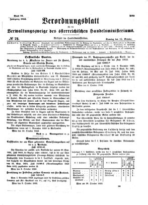 Verordnungsblatt für die Verwaltungszweige des österreichischen Handelsministeriums 18531015 Seite: 1