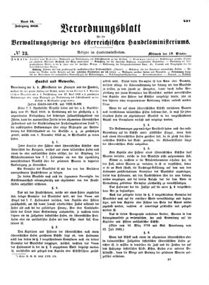 Verordnungsblatt für die Verwaltungszweige des österreichischen Handelsministeriums 18531019 Seite: 1