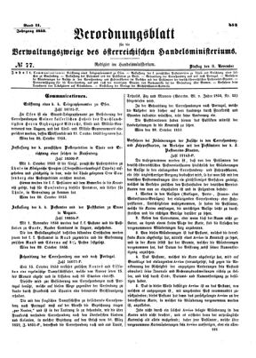 Verordnungsblatt für die Verwaltungszweige des österreichischen Handelsministeriums 18531108 Seite: 1