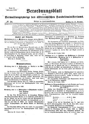 Verordnungsblatt für die Verwaltungszweige des österreichischen Handelsministeriums 18531112 Seite: 1