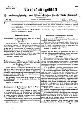 Verordnungsblatt für die Verwaltungszweige des österreichischen Handelsministeriums 18531126 Seite: 1