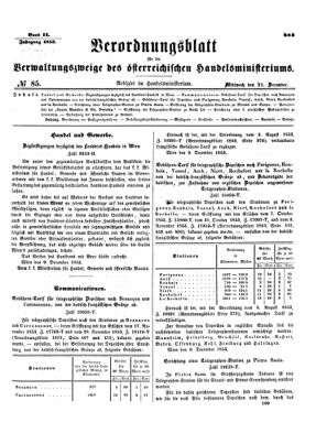 Verordnungsblatt für die Verwaltungszweige des österreichischen Handelsministeriums 18531221 Seite: 1