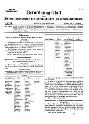 Verordnungsblatt für die Verwaltungszweige des österreichischen Handelsministeriums 18531227 Seite: 1