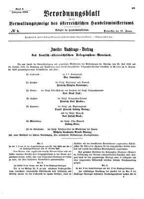 Verordnungsblatt für die Verwaltungszweige des österreichischen Handelsministeriums 18540119 Seite: 1