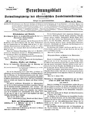 Verordnungsblatt für die Verwaltungszweige des österreichischen Handelsministeriums 18540123 Seite: 1