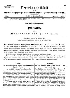 Verordnungsblatt für die Verwaltungszweige des österreichischen Handelsministeriums 18540207 Seite: 1