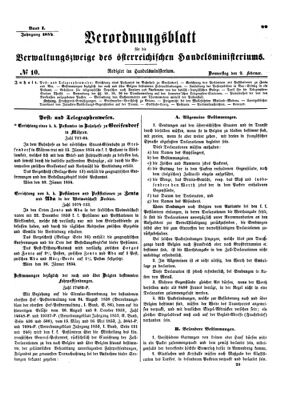 Verordnungsblatt für die Verwaltungszweige des österreichischen Handelsministeriums 18540209 Seite: 1