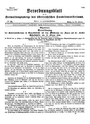 Verordnungsblatt für die Verwaltungszweige des österreichischen Handelsministeriums 18540228 Seite: 1