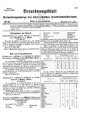 Verordnungsblatt für die Verwaltungszweige des österreichischen Handelsministeriums 18540406 Seite: 1