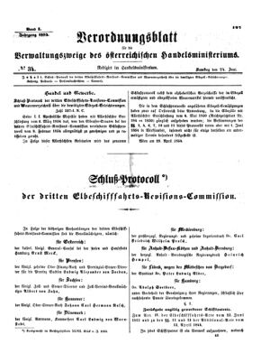 Verordnungsblatt für die Verwaltungszweige des österreichischen Handelsministeriums 18540624 Seite: 1