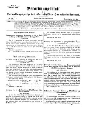 Verordnungsblatt für die Verwaltungszweige des österreichischen Handelsministeriums 18540713 Seite: 1