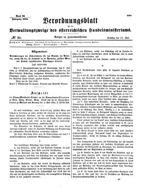 Verordnungsblatt für die Verwaltungszweige des österreichischen Handelsministeriums 18540715 Seite: 1