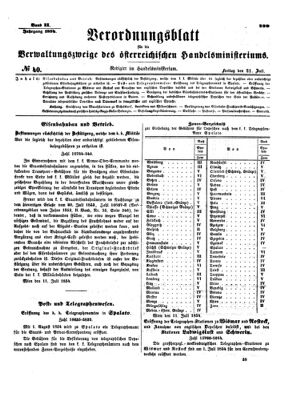 Verordnungsblatt für die Verwaltungszweige des österreichischen Handelsministeriums 18540721 Seite: 1