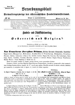 Verordnungsblatt für die Verwaltungszweige des österreichischen Handelsministeriums 18540726 Seite: 1