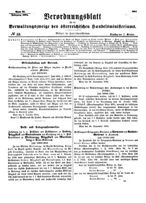 Verordnungsblatt für die Verwaltungszweige des österreichischen Handelsministeriums 18541007 Seite: 1