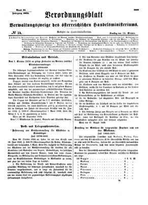 Verordnungsblatt für die Verwaltungszweige des österreichischen Handelsministeriums 18541014 Seite: 1