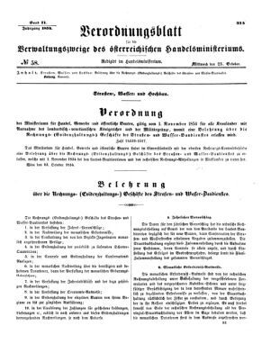 Verordnungsblatt für die Verwaltungszweige des österreichischen Handelsministeriums 18541025 Seite: 1