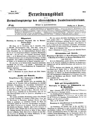 Verordnungsblatt für die Verwaltungszweige des österreichischen Handelsministeriums 18541209 Seite: 1