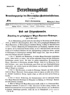 Verordnungsblatt für die Verwaltungszweige des österreichischen Handelsministeriums 18550108 Seite: 1