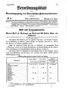 Verordnungsblatt für die Verwaltungszweige des österreichischen Handelsministeriums 18550111 Seite: 1