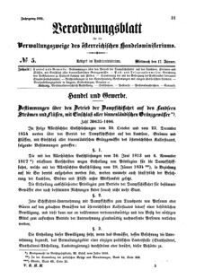 Verordnungsblatt für die Verwaltungszweige des österreichischen Handelsministeriums 18550117 Seite: 1