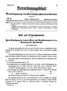 Verordnungsblatt für die Verwaltungszweige des österreichischen Handelsministeriums 18550120 Seite: 1