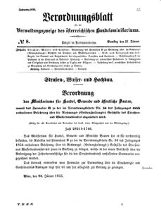 Verordnungsblatt für die Verwaltungszweige des österreichischen Handelsministeriums 18550127 Seite: 1