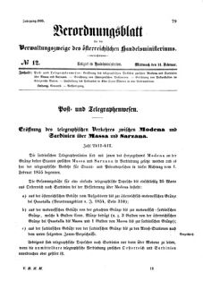 Verordnungsblatt für die Verwaltungszweige des österreichischen Handelsministeriums 18550214 Seite: 1