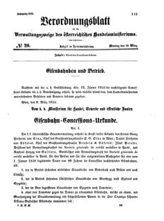 Verordnungsblatt für die Verwaltungszweige des österreichischen Handelsministeriums 18550319 Seite: 1