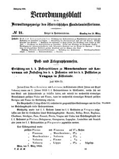 Verordnungsblatt für die Verwaltungszweige des österreichischen Handelsministeriums 18550324 Seite: 1