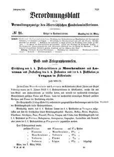 Verordnungsblatt für die Verwaltungszweige des österreichischen Handelsministeriums 18550324 Seite: 19