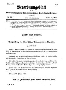 Verordnungsblatt für die Verwaltungszweige des österreichischen Handelsministeriums 18550403 Seite: 17