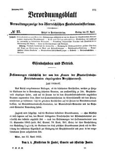 Verordnungsblatt für die Verwaltungszweige des österreichischen Handelsministeriums 18550427 Seite: 1