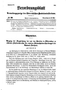 Verordnungsblatt für die Verwaltungszweige des österreichischen Handelsministeriums 18550510 Seite: 1