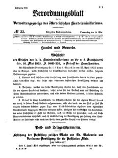 Verordnungsblatt für die Verwaltungszweige des österreichischen Handelsministeriums 18550524 Seite: 5