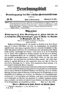 Verordnungsblatt für die Verwaltungszweige des österreichischen Handelsministeriums 18550530 Seite: 1