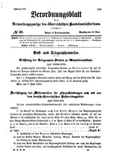 Verordnungsblatt für die Verwaltungszweige des österreichischen Handelsministeriums 18550616 Seite: 1