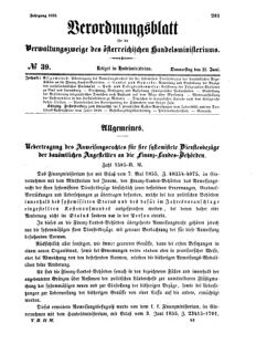 Verordnungsblatt für die Verwaltungszweige des österreichischen Handelsministeriums 18550621 Seite: 1