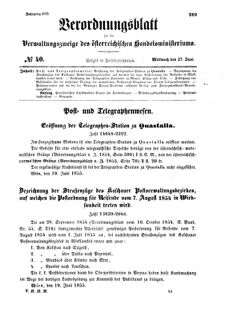 Verordnungsblatt für die Verwaltungszweige des österreichischen Handelsministeriums 18550627 Seite: 1