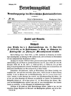 Verordnungsblatt für die Verwaltungszweige des österreichischen Handelsministeriums 18550703 Seite: 17