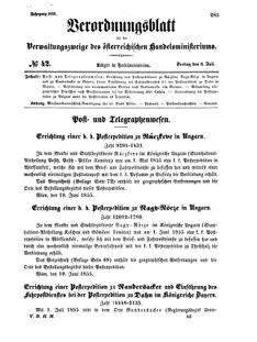 Verordnungsblatt für die Verwaltungszweige des österreichischen Handelsministeriums 18550706 Seite: 1