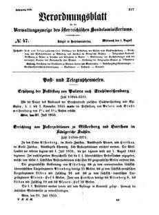 Verordnungsblatt für die Verwaltungszweige des österreichischen Handelsministeriums 18550801 Seite: 1