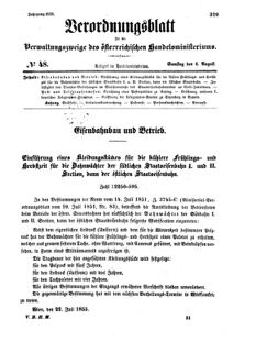 Verordnungsblatt für die Verwaltungszweige des österreichischen Handelsministeriums 18550804 Seite: 1